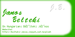 janos belteki business card